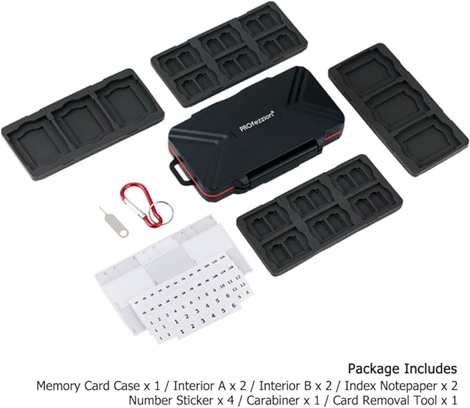 PROfezzion Memory Card Holder Case for CFexpress Type B, XQD, CF, SD & TF | 48 Slots Weatherproof, Heavy Duty Hard Shell, Fits CFexpress Type-B, XQD, CF, SD & MicroSD Cards (Not for CFexpress Type-A) - Image 6
