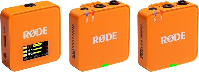 RØDE Wireless GO (Gen 3) – Compact Wireless Mic – Pristine Audio, 32-bit Float Recording, Automatic Level Control, for Phones, Cameras and Computers (Orange) by R%C3%98DE