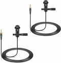 2-Pack Lavalier Lapel Microphone for Sennheiser Wireless Transmitter, 3.5mm | Omnidirectional Condenser Mic with Screw Lock for YouTube, Lectures, Living Performance by weishan