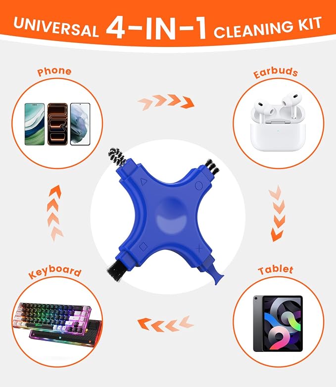 Port Cleaner for iPhone, CODOGOY Charging Port Cleaning Kit with Brushes for Lightning Port & USB-C Phones, Earbuds - Blue - Image 6