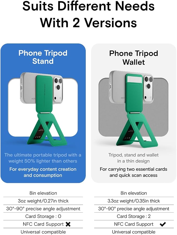 MOFT Phone Tripod Stand, Portable Selfie Stick for iPhone, Mulit-Angle | Pocket Size | Strong Magnets l MOVAS Leather | Magsafe Compatible | Easy to Charge | Stylish |For Content Creators - Image 2