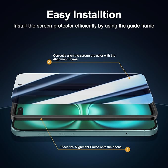 NEW'C 3x Privacy for iPhone 16 Plus Screen Protector (6.7 inches)+ 3x Camera Lens Protector, Sensor Protection, Case Friendly Tempered Glass Film + Dust Plug - Easy installation tool included - Image 7