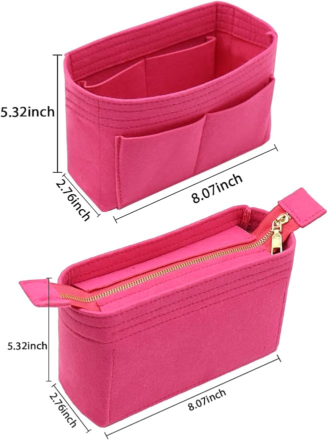 LEXSION Organizer,Bag Organizer,Insert purse organizer with 2 packs in one set fit NeoNoe Noé Series perfectly Rosy - Image 6