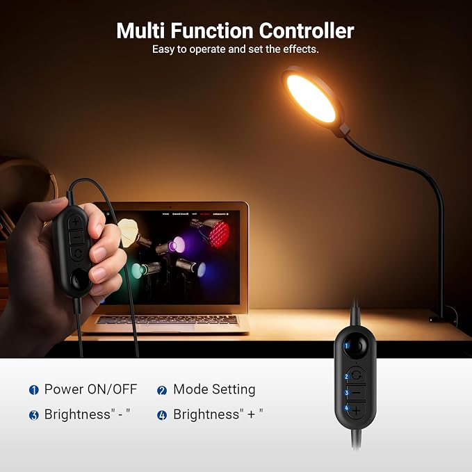 NEEWER Entry Level Version 5" Edge Lit Streaming Light with Desk Clamp Stand, 10W Bi Color Full Screen LED Ring Light CRI80+, Computer Laptop Webcam Zoom Call Video Conference Recording Lighting, N32 - Image 5