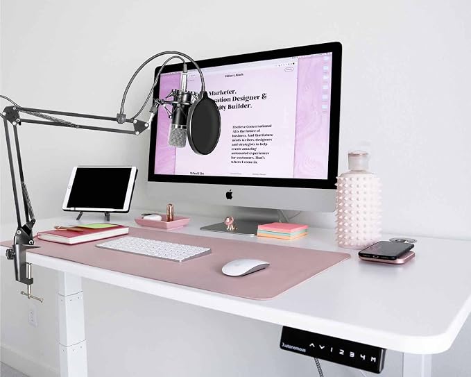 Replacement Heavy Duty C Clamp for 1/2” Base Magnifying Lamp,Desk Lamp,Swing Arm Lamp,Phone I pad Mount,Tablet Mic Holder,Table Mount Clamp for Microphone Stand Mic Boom Arm (ALU BLACK) - Image 6
