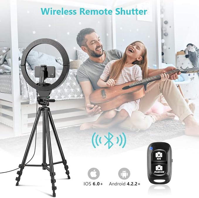 Sensyne 14" Ring Light with Tripod Stand, LED Circle Light with Phone Holder, for Photo Selfie, Video Recording, Zoom Meeting - Image 3