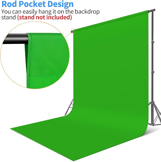 Hemmotop Chromakey Green Screen Backdrop, 6x9ft Background Fabric | Solid Chroma Green, Polyester Cloth, Perfect for Streaming Video Calls Zoom Studio, Ideal for Content Creators, Photography - Image 4