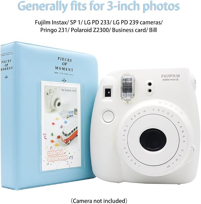 Ablus 64 Pockets Mini Photo Album for Fujifilm Instax Mini 7s 8 8+ 9 25 26 50s 70 90 Instant Camera & Name Card (Blue n) - Image 3