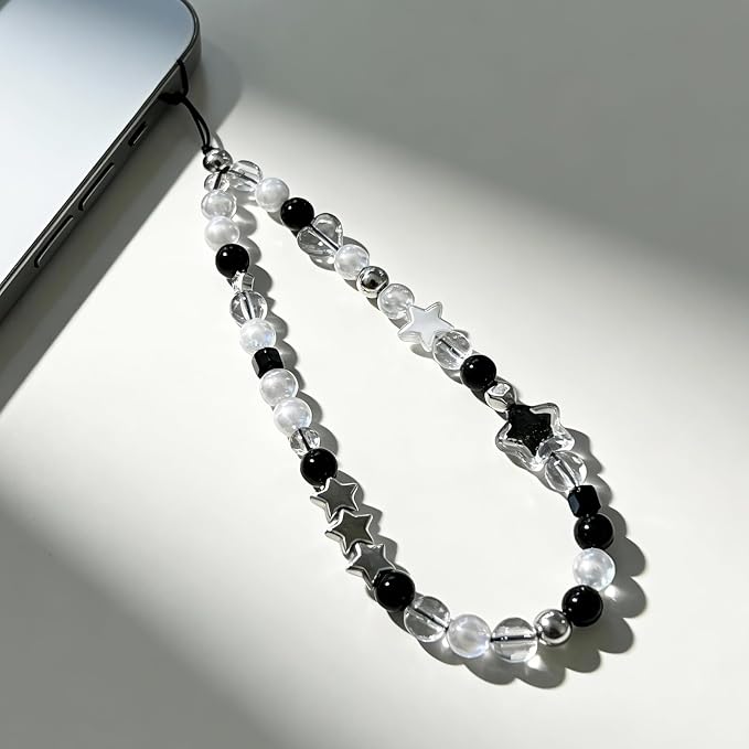 Cute Beaded Camera Wrist Strap for Phone, Digital Camera Charm Lanyard, Pearl Beaded Chain for Bag Keychain Gift - Image 2
