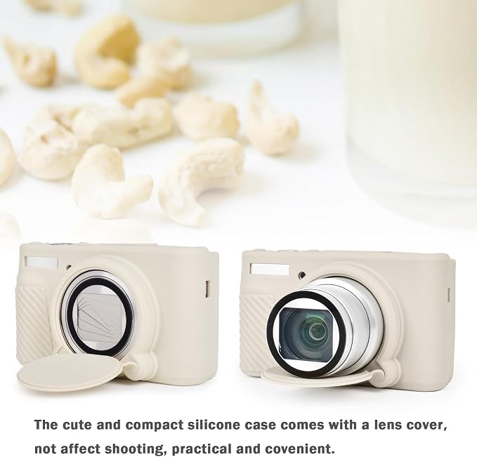 MUZIRI KINOKOO Case for Canon SX740 HS, SX730 HS Camera - Soft Protective Cover Powershot SX740 SX730 HS Silicone Sleeve with Removable Lens Cover - Anti-Slip & Anti-Scratch - Off White - Image 9