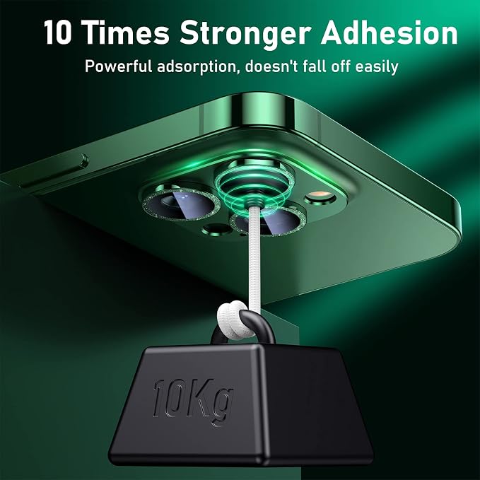 UniqueMe for iPhone 13 Pro/13 Pro Max Camera Lens Protector - Alpine Green | Strong Drop Protection, Not Easy to Fall-off, Metal Ring, Tempered Glass, Rear Camera Screen Cover, Alpine Green - Image 5
