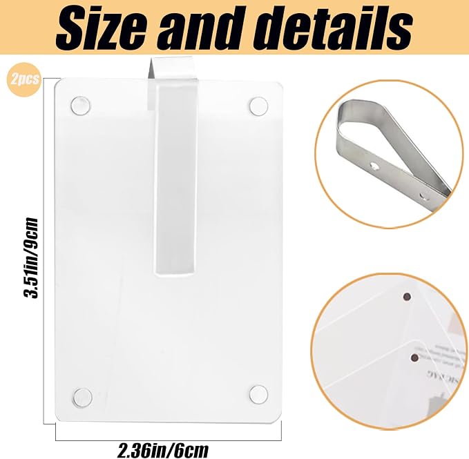 2-Pack Magnetic Car Photo Holders - Dual Clip & Magnet Visor Photo Frame for Car, Strong Hold on Air Vent or Visor to Display Family Pictures, Clear Acrylic Picture Frame Accessories - Image 2