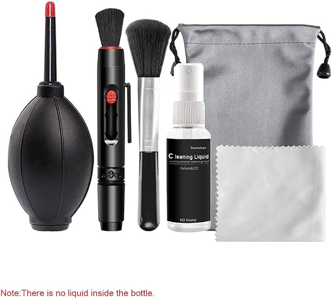 Professional Camera Cleaning Kit, Sensor Cleaning Kit with Air Blower Cleaning Pen Cleaning Cloth for Most Cameras Mobile Phone Laptop, for Camera/Optical Lens and Digital SLR Cameras - Image 6