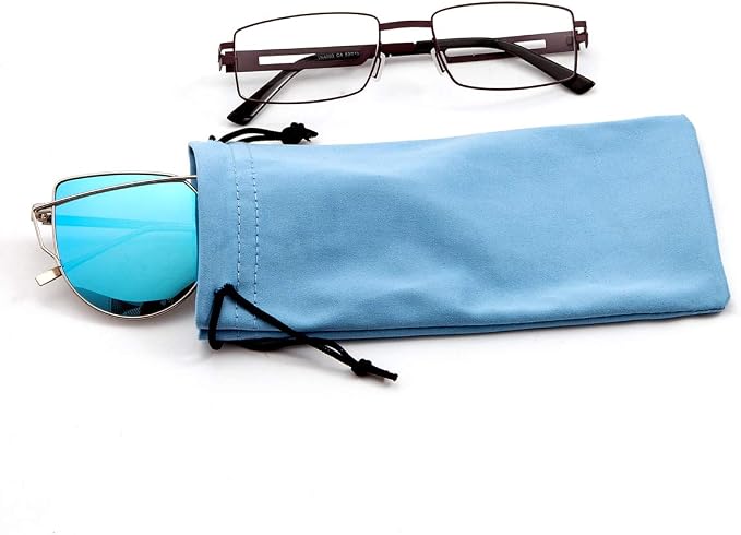 TRIUMPH VISION Glasses Case Soft Eyeglass Case Sunglass Pouch Cloth 3 Pack | Thick Microfiber Pouch Drawstring Pouch Eye Glass Bag Sunglasses Sleeve Storage, Lens Protection Cover,Cleaning Lens Screen - Image 2