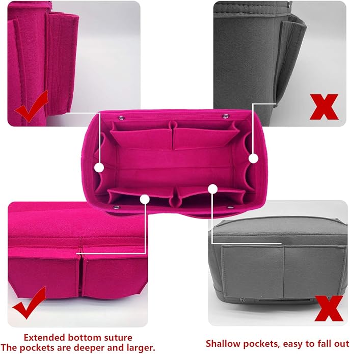 LEXSION Purse Organizer Insert Multi Pocket Bag Organizer Shaper | zipper bag, tote shaper, multi pocket bag, handbag shaper, various sizes - Image 5