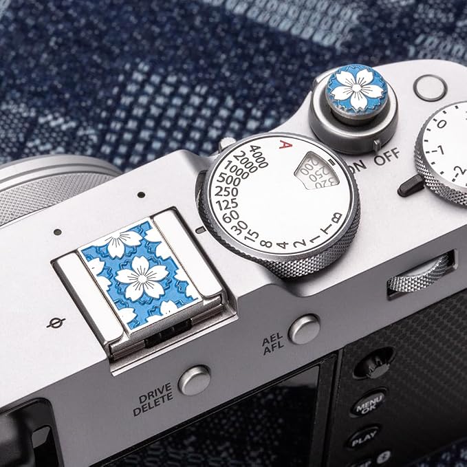 Camera Metal Hot Shoe Cover Shutter Buttons for FUJIFILM X100VI X100V XPro3 XPro2 XPro1 X-T4 X-T3 X-T50 X-T30 for NikonZF Z5 Z6 for Canon (Blue-Set) - Image 8