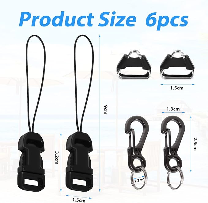 6pcs Camera Quick Release Strap, Adjustable Quick Release Buckle for Camera Strap Quick Release Clips Connector Buckles Connect Adapter to Camera Neck Strap (Black) - Image 2
