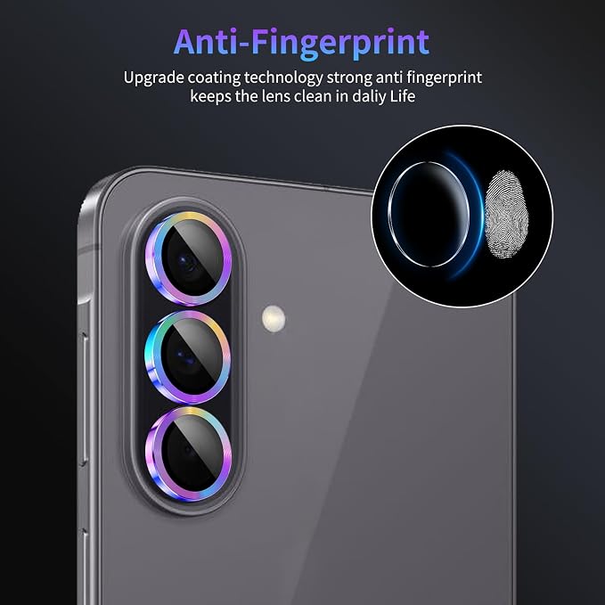 Camera Lens Protector for Samsung Galaxy A57/A37 5G,1 Pack | Tempered Metal Glass Camera Cover, HD Clear Anti-Scratch Lens Screen Protector Film,Case Friendly,Colorful Titanium - Image 6