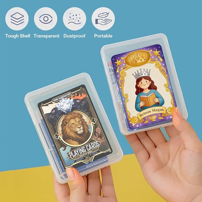 6PCS Card Storage Cases for UNO Cards and Playing Cards, High Capacity Clear Game Card Organizer Boxes for Trading Cards, Business Card & More More (Card Not Included) - Image 3