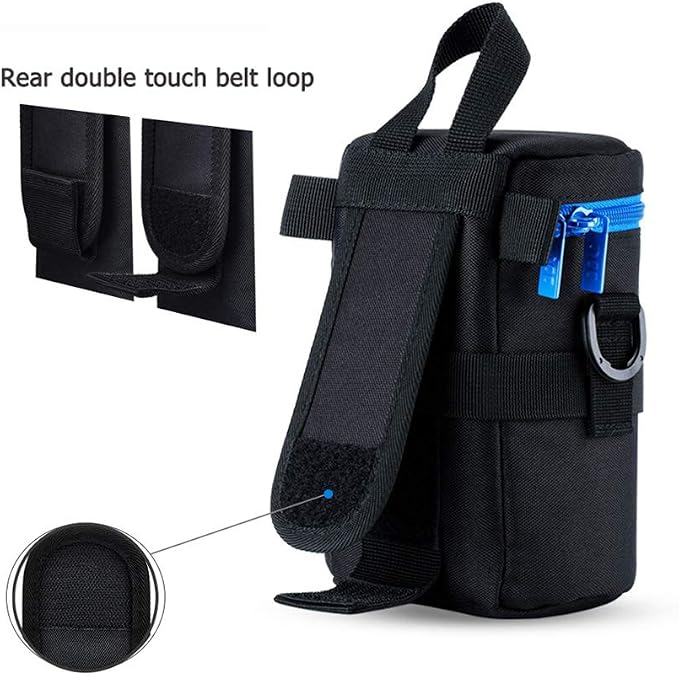 JJC Camera Lens Case Pouch, Padded Bag Fits Lens up to 3.1 x 6.1 (D x L) | for Canon RF 85mm/EF-S 55-250mm/EF 75-300mm/Nikon Nikkor AF-S 55-300mm Lens & More, Waterproof Polyester, with Shoulder Strap - Image 6
