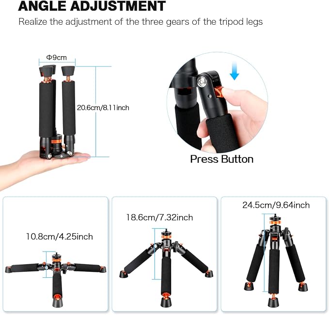 Koolehaoda 69" Camera Monopod with Removable Tripod Base, 6 Sections-Black | Aluminium Lightweight Portable Travel for DSLR Mirrorless Cameras and Camcorders Video Load up to 13lbs - Image 8