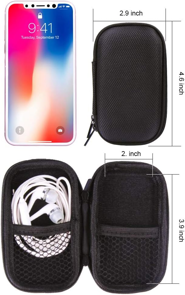 Durable MP3 Player Case, USB Flash Drive Case Bag Portable Storage Case | EVA Shockproof Hard Carrying Travel Case Bag SD Memory Cards Cable Organizer for Headset USB Cable and Electronic Accessories - Image 2