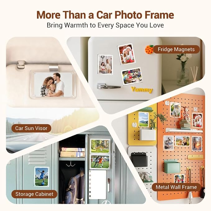 2PCS Car Visor Photo Holder - Personalized Picture Frame for Family/Personal Photos, Universal Sun Visor Clip Accessories, Car Picture Frame Car Accessories (2.36"x3.54") - Image 7