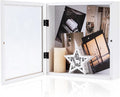 Muzilife 11x11 Shadow Box Wood Picture Frame, 2.16 Deep, Real Glass, White | FSC-Wood, Magnetic Door, Linen Interior & Pins, Vertical, Horizontal Wall Hanging, Display Case Frame for Photos & Keepsakes by Muzilife