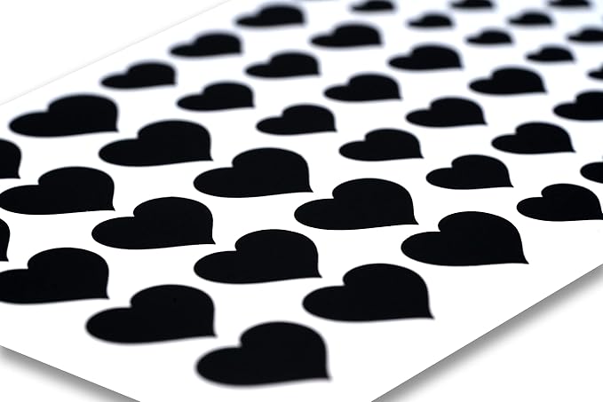 The Original Vinyl Webcam Cover Stickers | Restickable & Stackable Privacy Covers | for All Camera-endable Devices | 3-Sizes | 57 Black Hearts (Muted Matte) - Image 2