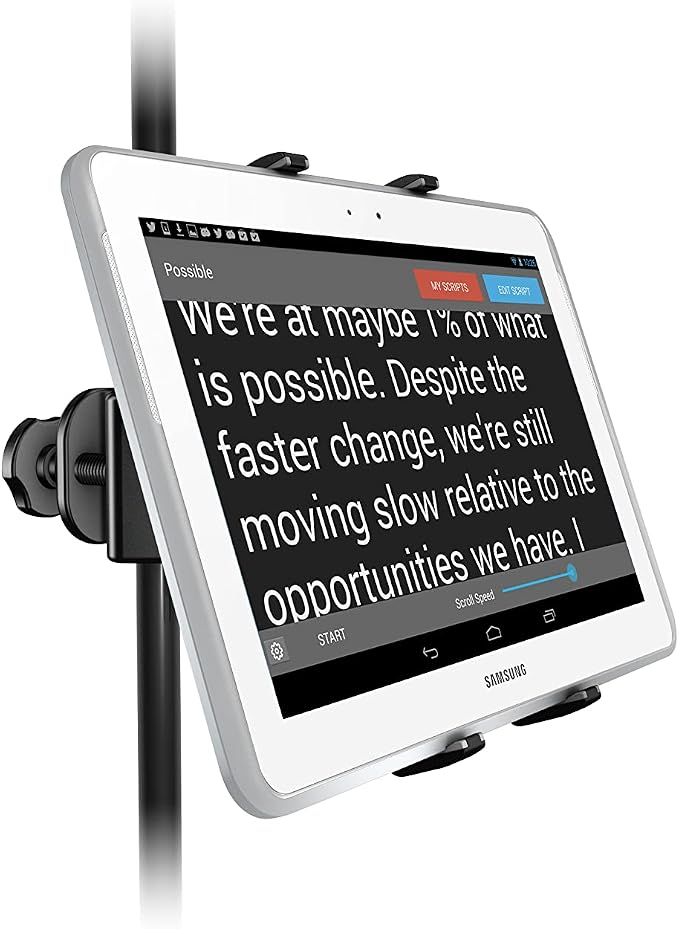 IK Multimedia iKlip Xpand Tablet Holder for mic Stands, fits iPad and Android Tablets Between 7" to 12.9" with an Adjustable 360° Swivel and Soft-Touch fit - Image 7