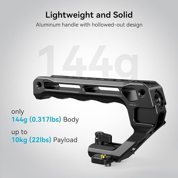 SmallRig Lightweight NATO Top Handle for DSLR Camera Cage - 4345 | Universal Top Handle for Camera Cages, Lightweight Aluminum, 5 Cold Shoe Ports for Monitors, Mics & LED Lights - Image 2