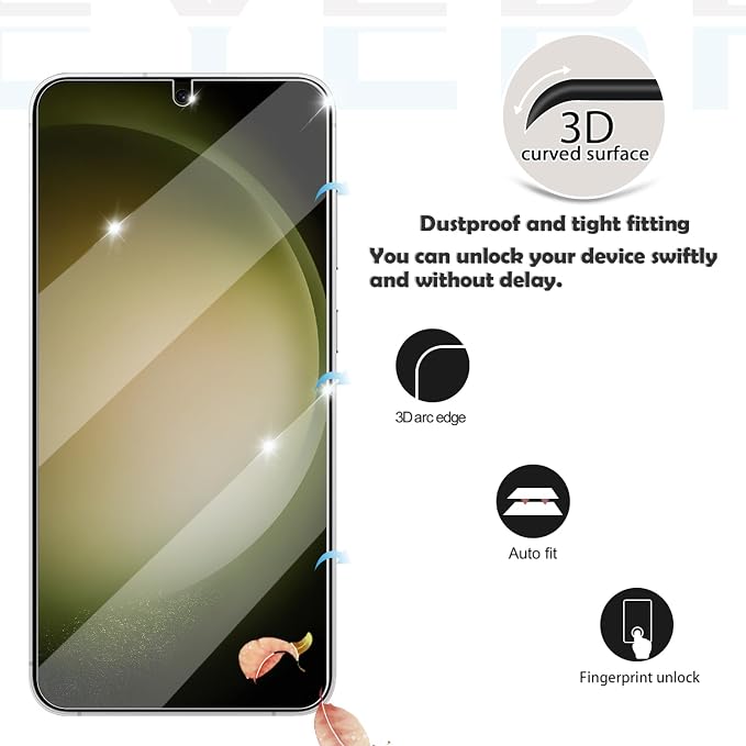 Screen Protector for Samsung Galaxy S23, [2+2 Pack] Tempered Glass for Galaxy S23 & Camera Lens Protectors[Ultrasonic Fingerprint Unlock] [Case Friendly] [Bubble-Free] - Image 3