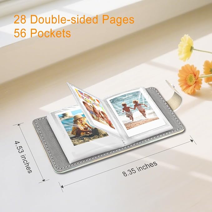 Magic Bottle Floral Small Photo Album for 2x3 In Films, 56 Pocket | Mini Cute Picture Book, Wallet Size, for Polaroid Fujifilm Instax Mini Instant Camera Printer, Kpop Photocard Binder Holders - Image 5