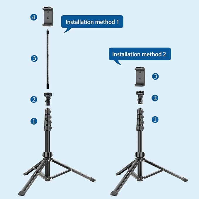 Phone Tripod Stand, 85" Tall Cellphone Tripod for iPhone with Gooseneck | Flexible Portable Phone Stand with Remote for Recording, Compatible with iPhone 14 13 12 Pro Android Camera - Image 9