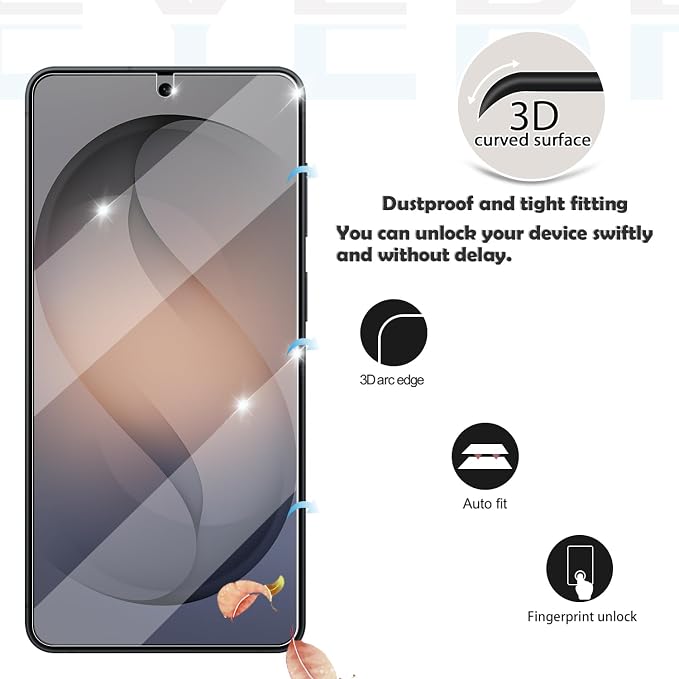 Galaxy S26 Plus Screen Protector + Camera Lens Protector, [2 +2 Pack] [Ultrasonic Fingerprint Unlock] Full Coverage Tempered Glass Screen Protector For Samsung Galaxy S26 Plus / S26+ - Image 3