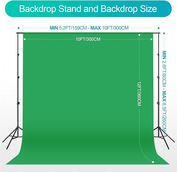 EMART Photography Lighting Kit with 8.5x10Ft Backdrop Stand,10x12 Backdrops | Softbox Lighting Kit with 5500K 50W LED, Reflector, Umbrellas&Soft Box, Photo Studio Equipment for Portrait Video Shoot Vlog - Image 2
