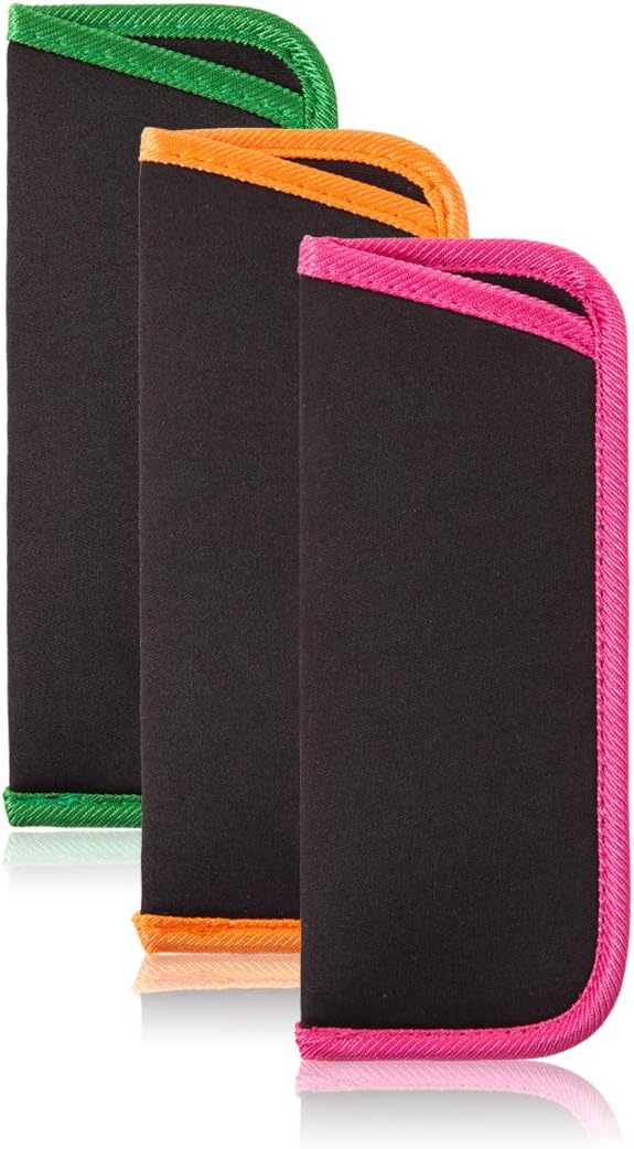 TRIUMPH VISION 3 Pack Reading Glasses Pouch Soft Case Eyeglass Sleeve Slim | Alternative to Bulky Case in bag, Lightweight Lined Padded Protect Optical lens Slip in, Cute Pattern Portable for Daily Use by TRIUMPHVISION