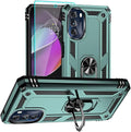 for Moto G 5G 2022 Case, Motorola Moto G 5G Case with HD Screen Protector, [Military Grade 16ft. Drop Tested] Ring Shockproof Protective Phone Case for Motorola G 5G 2022,Dark Green by Aozuoton