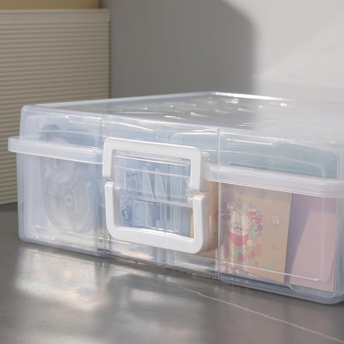 novelinks Photo Storage Boxes with Handle, Photo Organizers and Storage | 2Pack Clear, Photo Albums 4x6 Pictures, Photo Cases, Classroom Organization, Index Card Box, Photo Card Holder, Seed Storage - Image 4