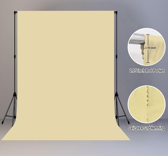 Tan Photography Backdrop for Photoshoot, Fabric 5x7ft | Polyester Studio Photo Backgrounds, Non Reflective, Easy to Hang, for Portrait Shoot, Product, Party Decor, Video Creation - Image 2