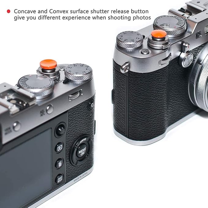 Orange Metal Soft Shutter Release Button | Delicate Camera Shutter Button 11mm Concave 10mm Convex Surface(2 Pack) - Image 8