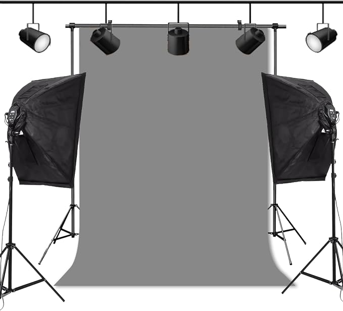 Gray Photo Backdrop for Photoshoot Solid Color Background 6x9 ft | Grey Photography Photobooth Curtain for Headshot, Homestudio, Portrait, Video, Meeting, Easy to Install, Washable Fabric - Image 6