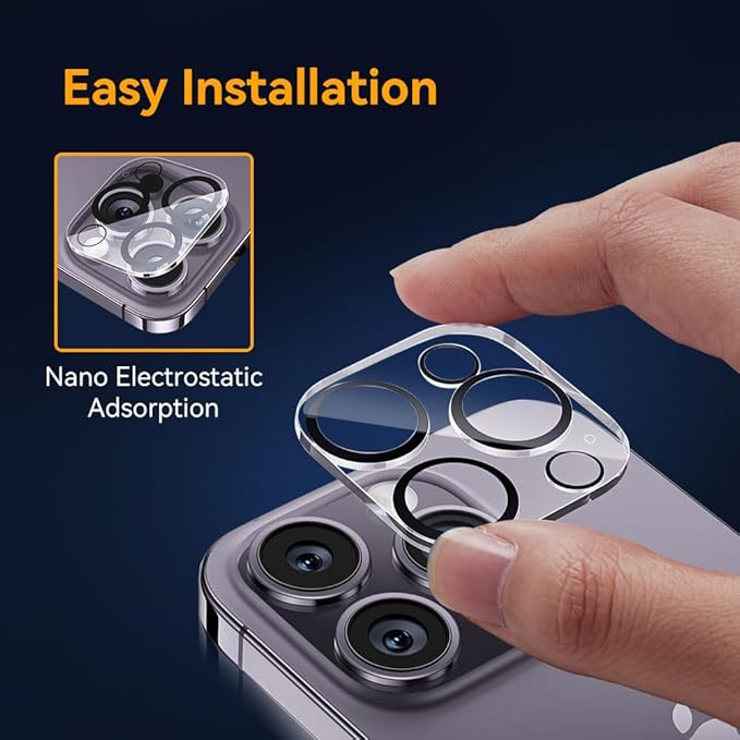 Camera Lens Protector for iPhone 14 Pro 6.1" ＆ iPhone 14 Pro Max 6.7",9H Tempered Glass，Ultra HD, Scratch Resistance Easy to Install，Case Friendly，[Does not Affect Night Shots] 3-Pack - Image 5