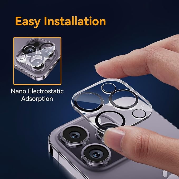 Camera Lens Protector for iPhone 15 Pro 6.1" ＆ iPhone 15 Pro Max 6.7",9H Tempered Glass，Ultra HD, Scratch Resistance Easy to Install，Case Friendly，[Does not Affect Night Shots] 3-Pack - Image 5