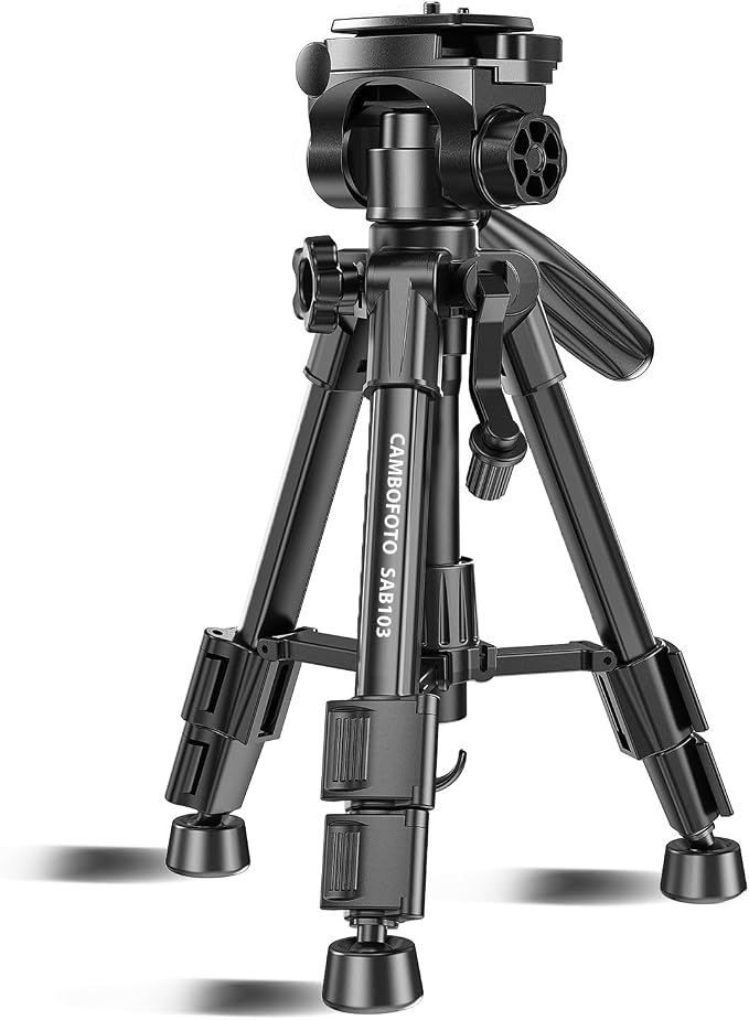 CAMBOFOTO 30"-Camera-Tripod, Porfessional Aluminum Heavy Duty Tripod Stand for Mirrorless Camera/DSLR/Cell Phone/Camcorder, with Holder and Travel Bag (Weight 1.5Lb, Max Load 15 Lb) | Heavy Duty Tripod for Mirrorless Camera/DSLR/Camcorder, with Holder ... - Image 2
