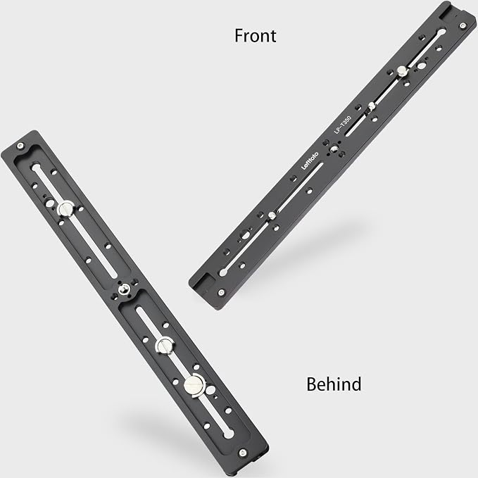 LEFTFOTO 350mm Double Dovetail Slide Rail with Arca Swiss Quick Release Plate,Locating Hole for ARRI,1/4" & 3/8" Threads,Cold Shoe - for DSLR Camera Tripod Ballhead - Image 6