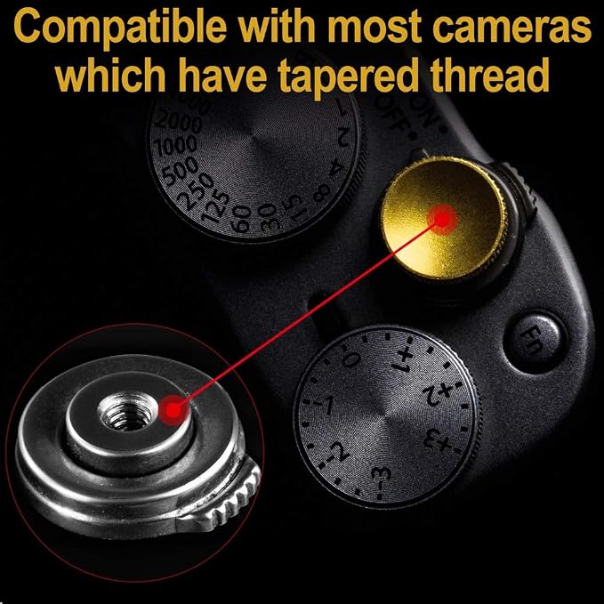 Camera Shutter Button (2 Pack/Gold) Upscale Soft Shutter Release Button | Pure Copper for Fuji X100VI X100V XT5， Anti Shake, Multi-Color, for Nikon Zf Leica Canon Fujifilm, Street Travel Daily - Image 6