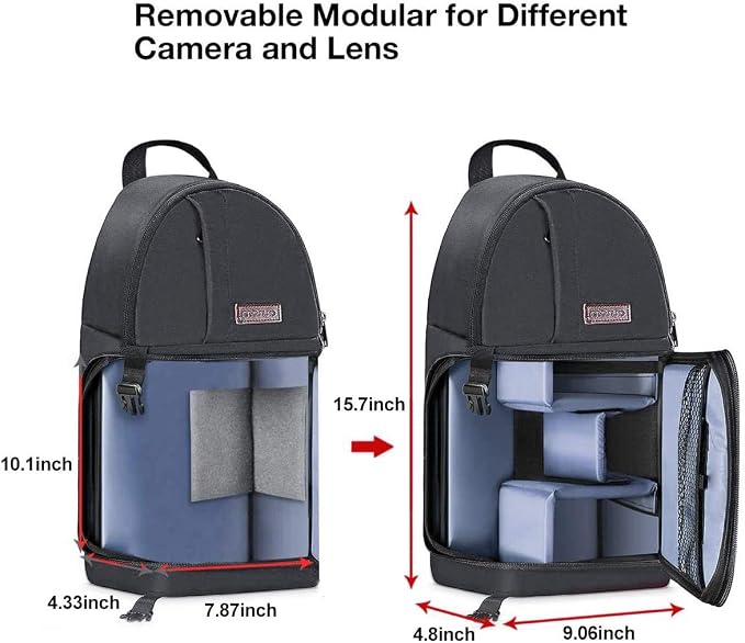 MOSISO Camera Sling Bag, DSLR/SLR/Mirrorless Camera Case Camera Backpack | Shockproof Photography Bag with Tripod Holder&Removable Modular Inserts Compatible with Canon/Nikon/Sony/Fuji, Space Gray - Image 5