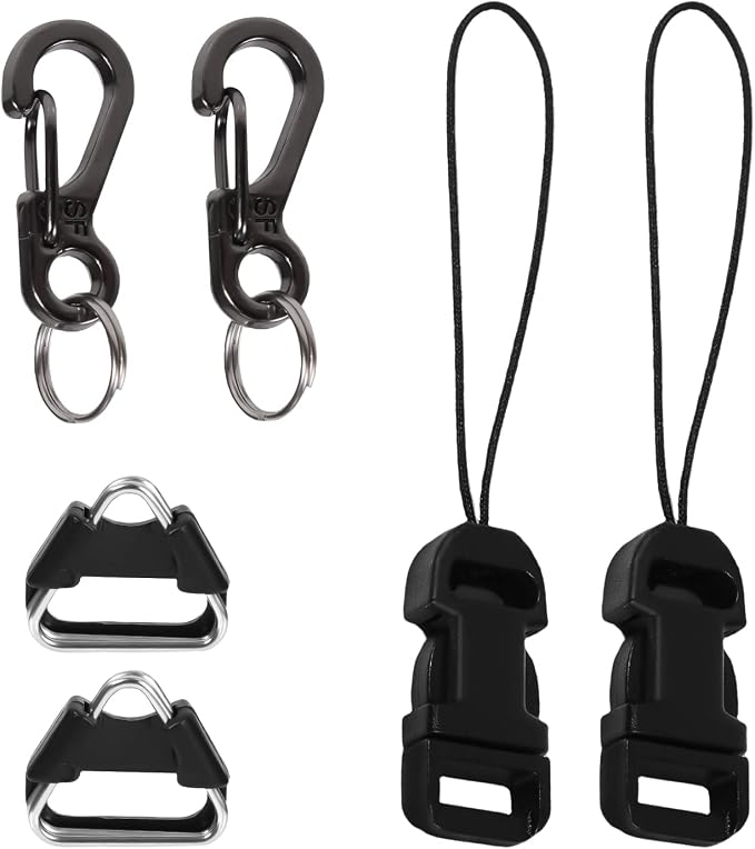 6pcs Camera Quick Release Strap, Adjustable Quick Release Buckle for Camera Strap Quick Release Clips Connector Buckles Connect Adapter to Camera Neck Strap (Black) by Unknown