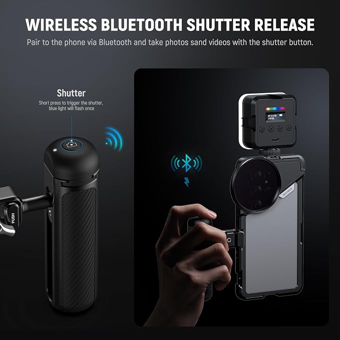 NEEWER PA082 S25 Ultra Phone Cage Holder for Recording Filming with 2X Handle, 67mm Filter Adapter, 17mm Lens Backplate, T Mount Adapter, Video Rig Stabilizer Compatible with Samsung Galaxy S25 Ultra - Image 4
